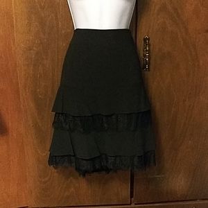 NWOT INSIGHT BLACK LACE RUFFLE SKIRT